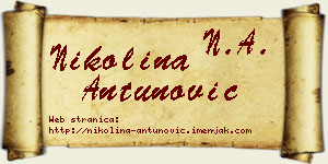 Nikolina Antunović vizit kartica